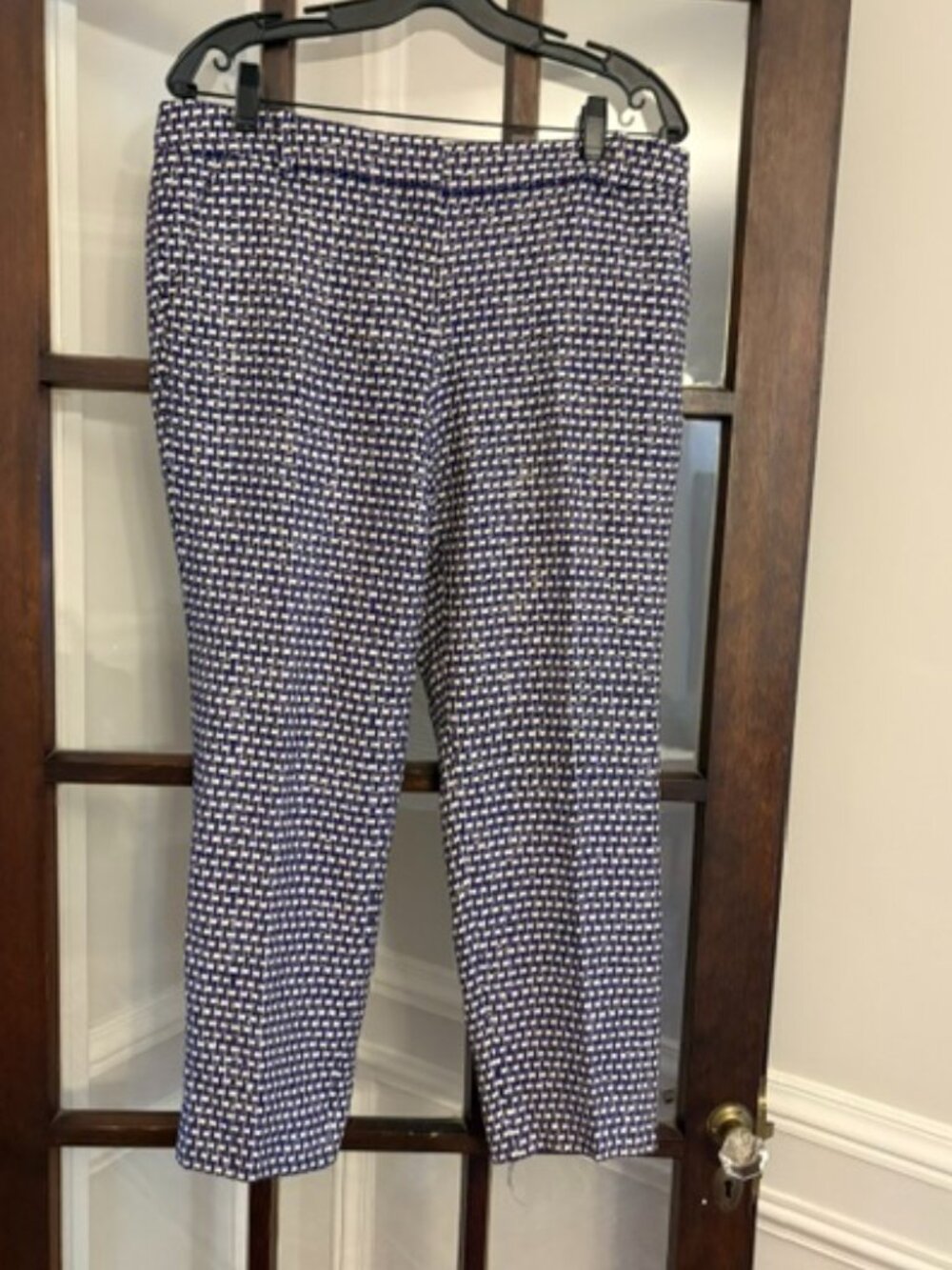J.Crew Silk-Blend Tweed Cafe Capri Pants in Blue, Size 8